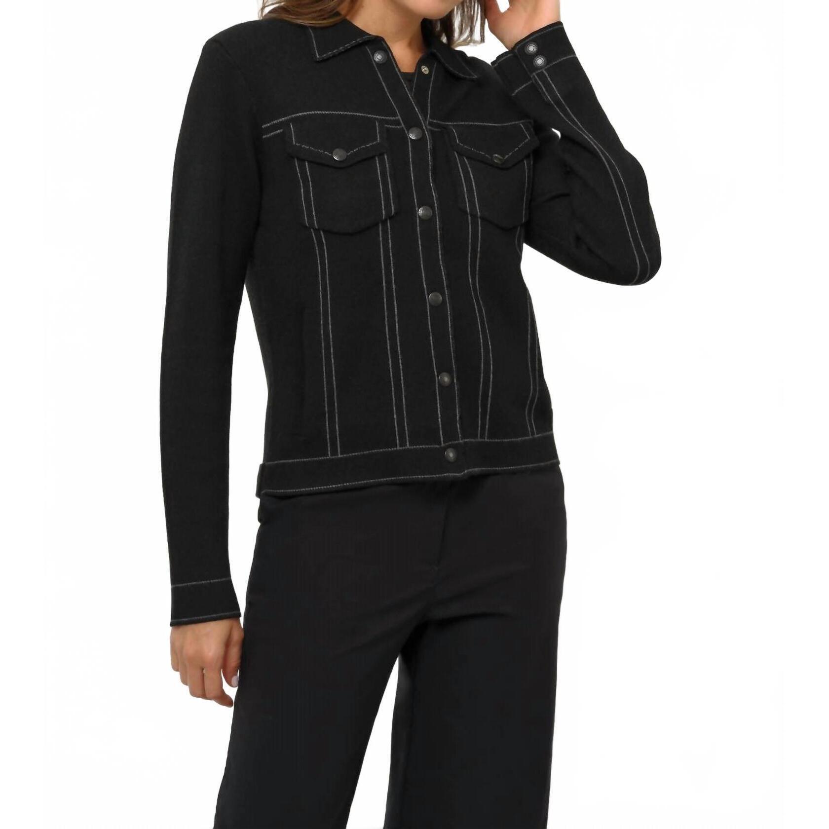 New Anatomie Elaine Trucker Jacket In Black